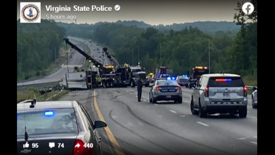 Tractor-trailer Falls On Cars After VA Crash. 2 Dead: Cops | Miami Herald